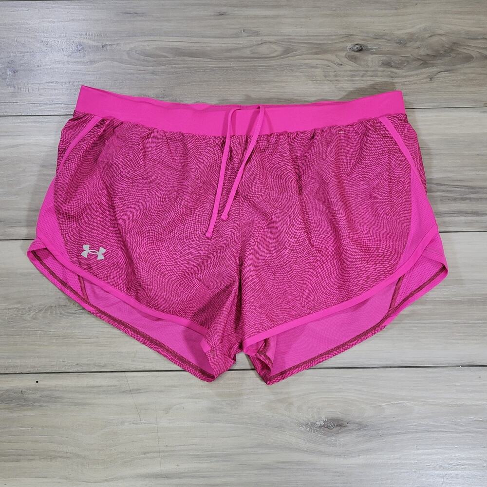 Under Armour Running Shorts Women's 2XL Pink Fly by 2.0 Printed